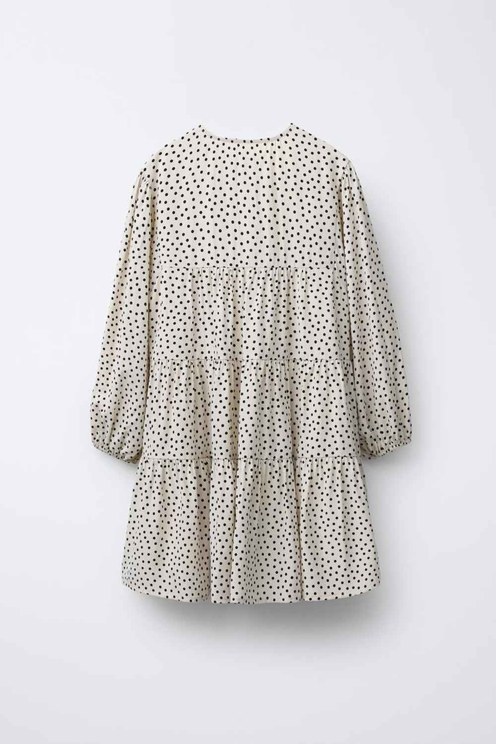 ZARA ПЛАТЬЕ В ГОРОШЕК, ЭКРЮ/ЧЕРНЫЙ