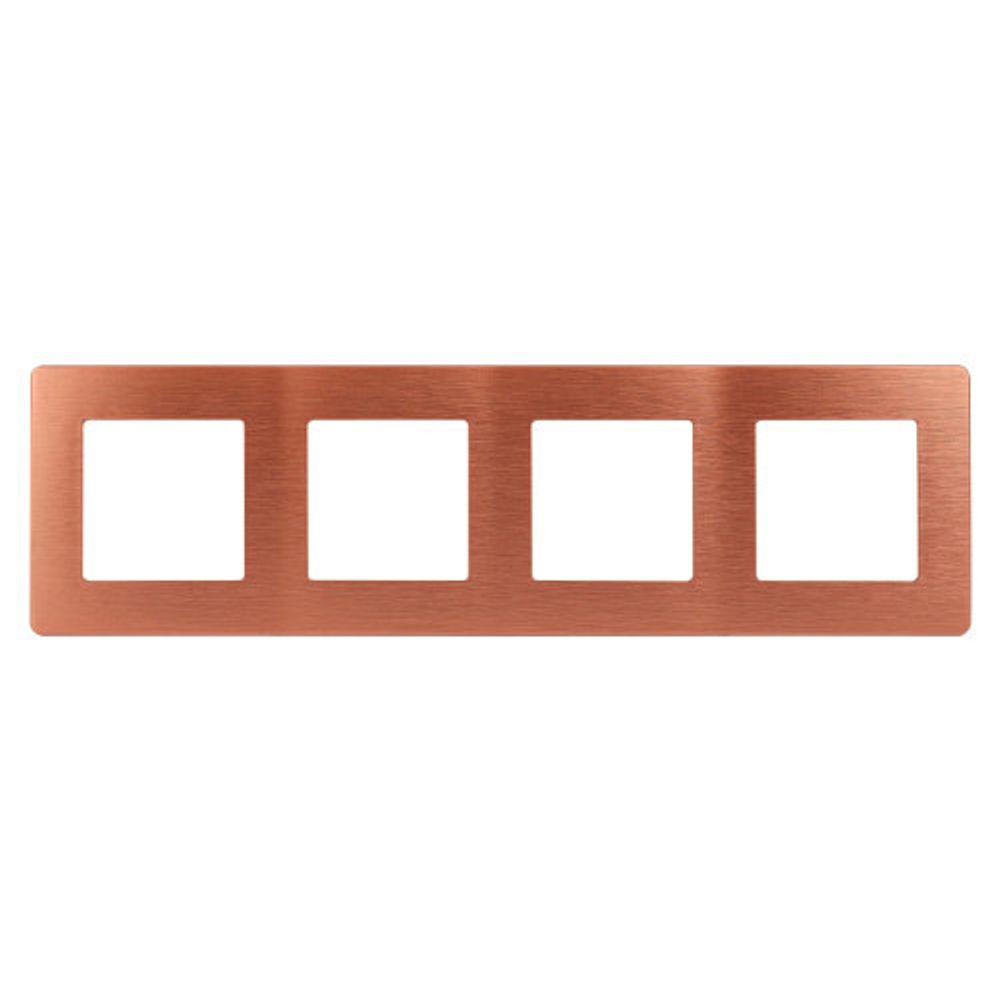 Рамка для розеток и выключателей ЭРА Серия 12 12-5104-14 на 4 поста, Сатин, медь