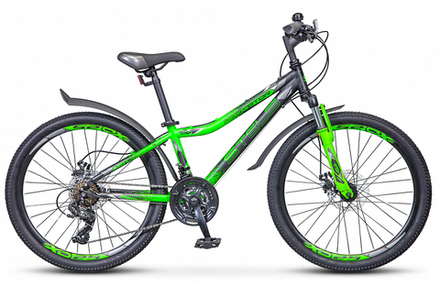 Велосипед Stels Navigator-410 MD 24" 21-sp V010 12" Чёрный/зелёный