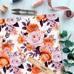 Ткань премиум шифон розовые акценты