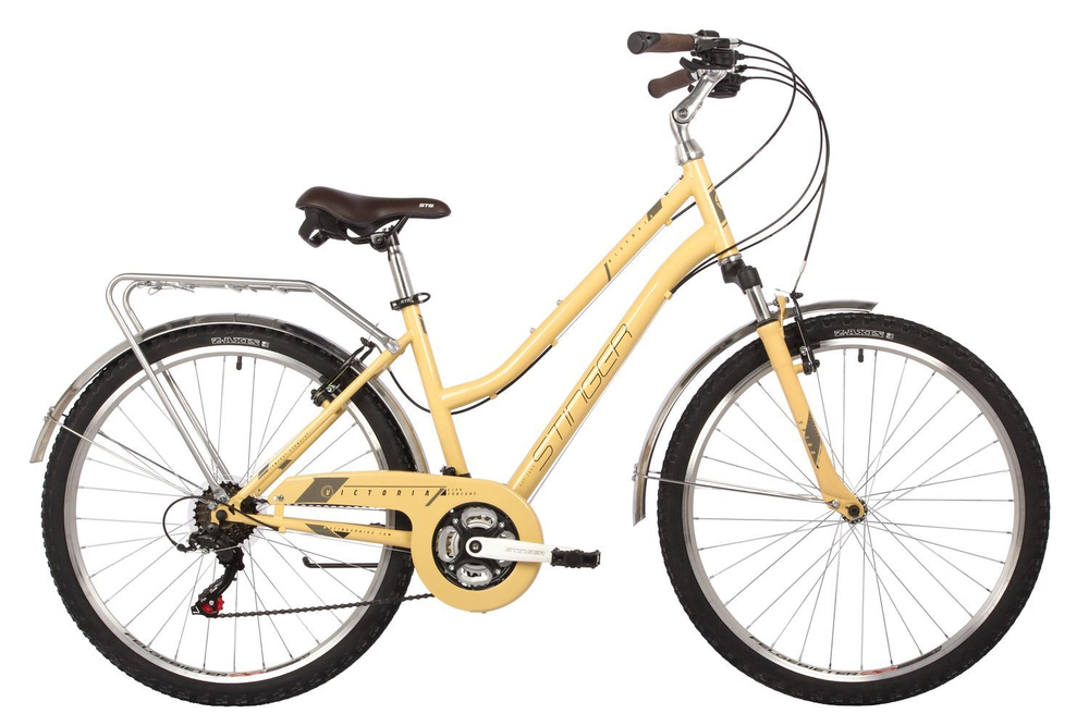 Велосипед STINGER 26" VICTORIA бежевый, сталь, размер 15"