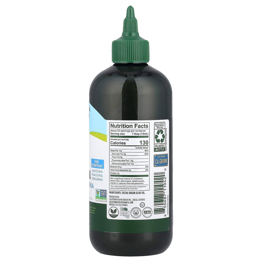 California Olive Ranch, Chef's Bottle™, нерафинированное оливковое масло высшего качества, 100% от штата Калифорния, 500 мл (16,9 жидк. унции)