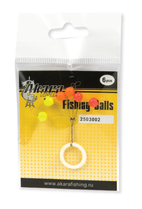 Шар пенопласт. Akara 2503001 №0 (6шт.) силиконовый стопор