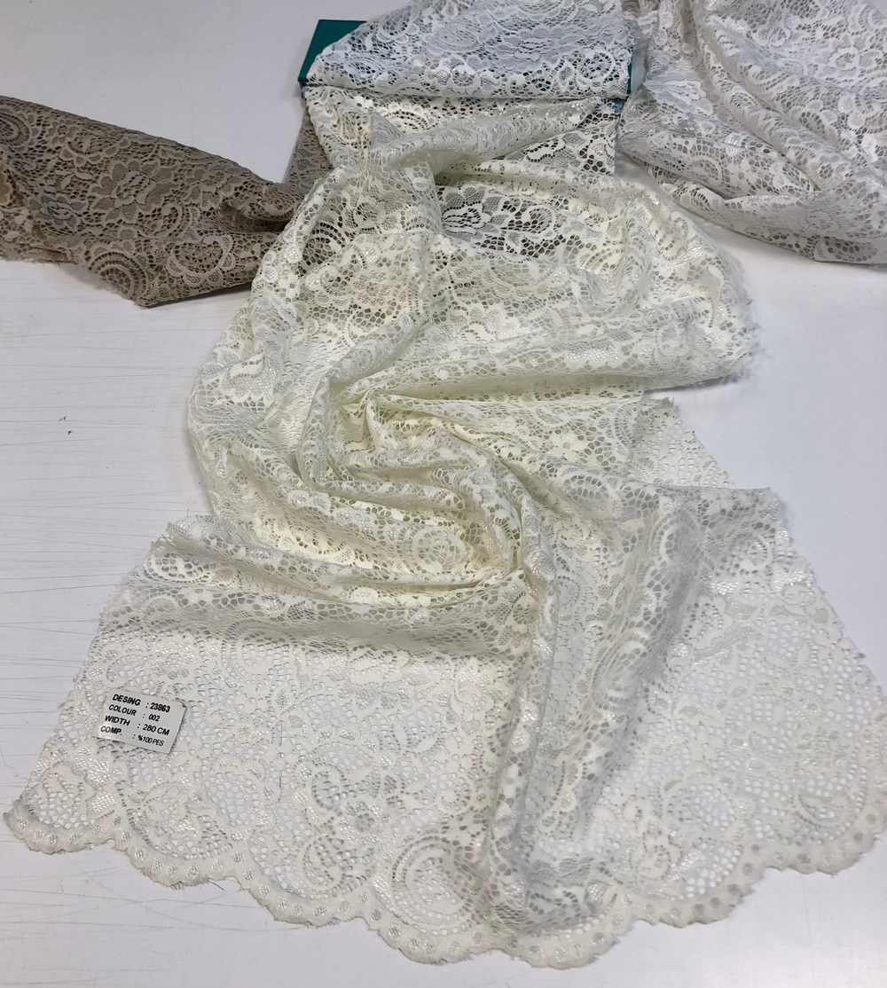 Тюль гипюр El Desing арт. 23863 col. 002 молочный (высота 280 см, Турция)