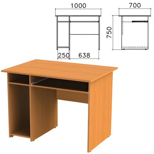 Стол компьютерный "Фея", 1000х700х750, с тумбой, цвет орех милан, СФ05.5