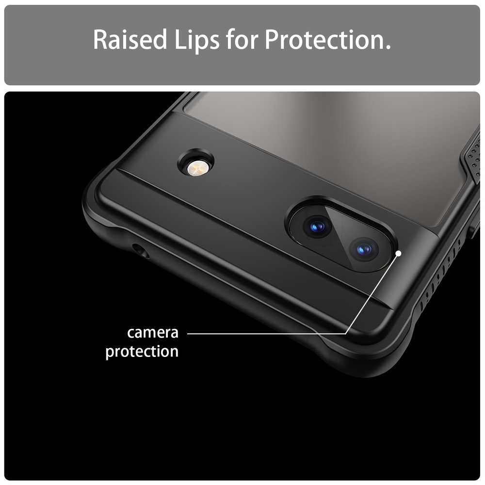 Чехол с черными боковыми рамками для Google Pixel 6a, задняя крышка прозрачная тонированная