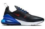 Nike Air Max 270 sports comfort fabric non-slip wear-resistant low-top air cushion casual running shoes men's black, red and blue