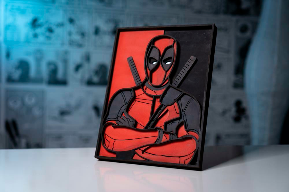 Дэдпул от SamCraft - сборные объемные картины из дерева своими руками, покрась, собери и склей