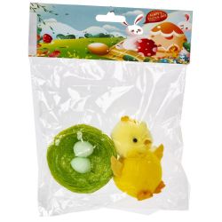 GAEM Фигурка декоративная "Цыпленок с гнездом", L13 W4 H19 см