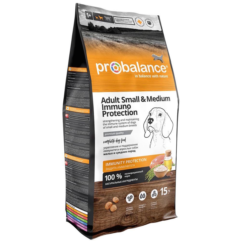 Уценка! Повр.упак./ Сухой корм ProBalance Immuno Adult Small&Medium для взрослых собак малых и средних пород