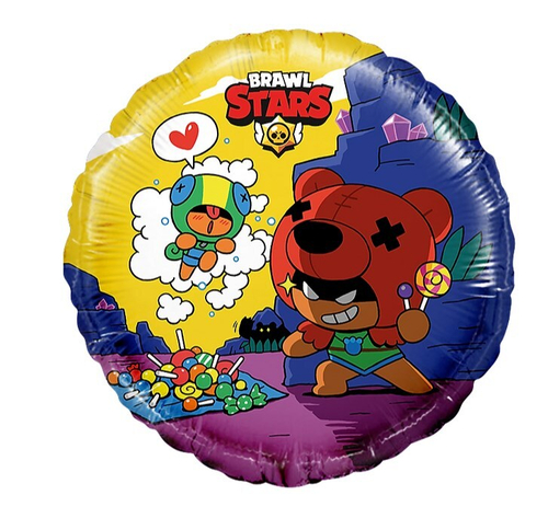 Шар круг 46 см Brawl Stars Леон и Нита