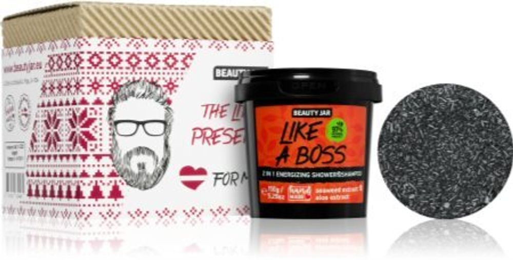 Beauty Jar Гель для душа и шампунь Like A Boss 2-в-1, 150 г + Универсальный шампунь-батончик для волос, бороды и тела, 60 г The Little Present