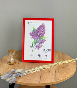 Фоторамка 21х30 см красная, без фактуры, арт. 2130.746772