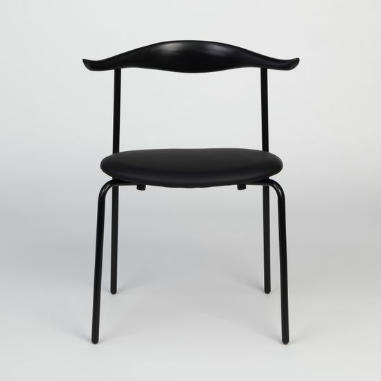 Стул металлический с мягким сиденьем и деревянной спинкой CH88 Black Edition