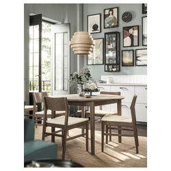 IKEA DYKARKLOCKA  (ИКЕА ДЙКАРКЛОСКА)  -  / HEMMA Подвесной светильник, шпон дуба, окрашенный в белый/черный цвет, 40 см