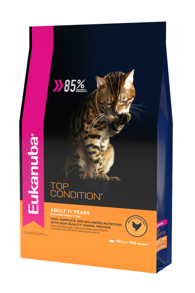 Eukanuba Adult Top Condition сбалансированный сухой корм для кошек, 400г