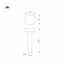 Светильник LGD-SWAMP-BOLL-H500-7W Warm3000 (GR, 93 deg, 230V) (Arlight, IP65 Металл, 3 года) 029968