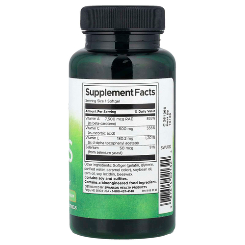 Swanson, Витамины A, C, E и селен, 60 мягких таблеток