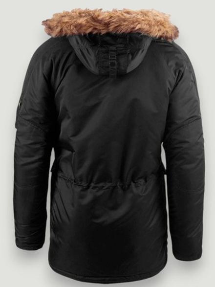 Куртка Аляска Alpha Slim Fit N-3B (черная - black/orange)