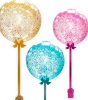 Баблс с блестками на ленте с грузиком