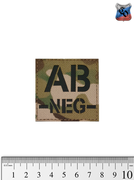 Шеврон SSO Группа крови AB- светоотражающий кордура 5 см. Мультикам