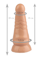 Телесная анальная втулка с круглой головкой - 20 см. (Цвет: телесный)