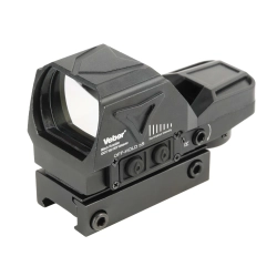 Прицел коллиматорный Veber Black Russian DOT 132 RD Weaver - вид спереди с логотипом