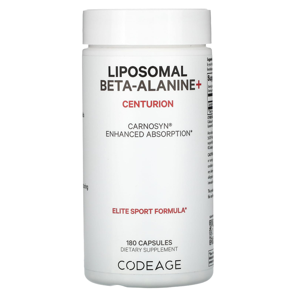 Codeage, Liposomal Beta-Alanine +, Centurion, CarnoSyn, улучшенное усвоение, 180 капсул (533 мг на капсулу)
