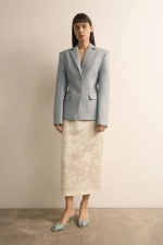 Прямая юбка из шелка-жаккарда