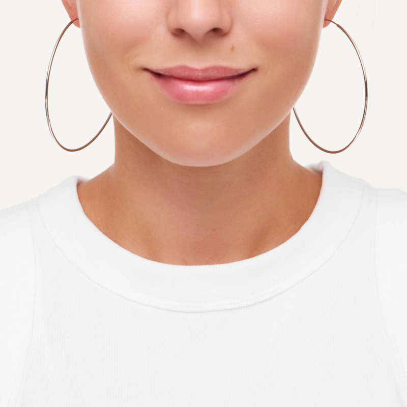 Серьги-конго Широкое Серебро – 7 см