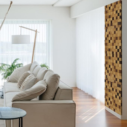 Деревянная мозаика для стен Wood Mosaic Студия Дуб/Термоясень
