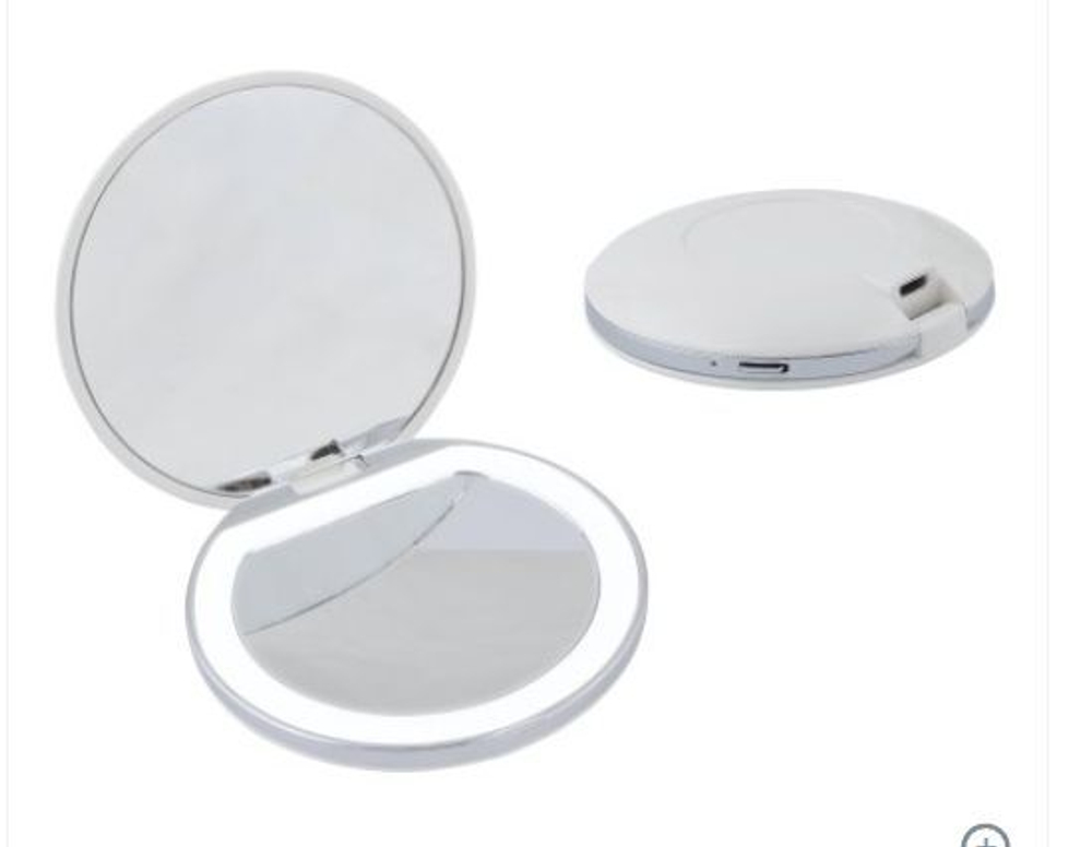 Зеркало косметическое, карманное с подсветкой с диммером ULK-F72 DIM/RECH аккумулятор Li-Ion 300мА белое Uniel