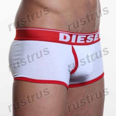 Мужские трусы хипсы белые с красной резинкой DIESEL DIS0054