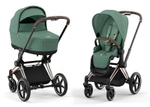 Коляска Cybex Priam IV Rosegold complete Cloud T Cozy Beige Plus Base T 3 в 1 Leaf Green
