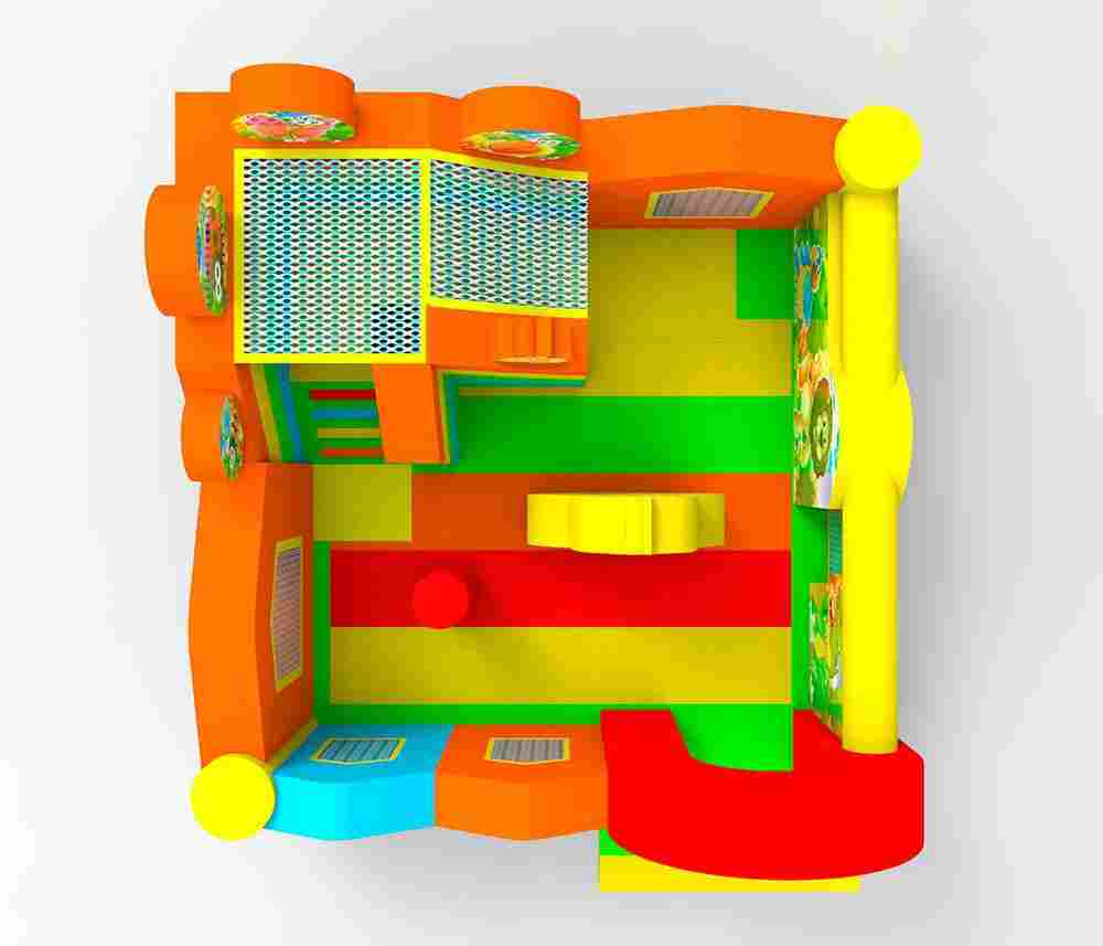 Коммерческий надувной батут «Друзья-зверята 3», 4*4*3 м