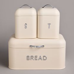 ХЛЕБНИЦА AGNESS 30Х19,5Х15,5СМ С 2-МЯ БАНКАМИ Д/СЫП. ПРОД. D11,5СМ, H16,5СМ