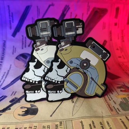 Шеврон Череп с ПНВ ПВХ койот