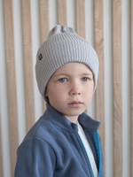 Шапка вязаная-резинка хлопковая КЭП(Серый)