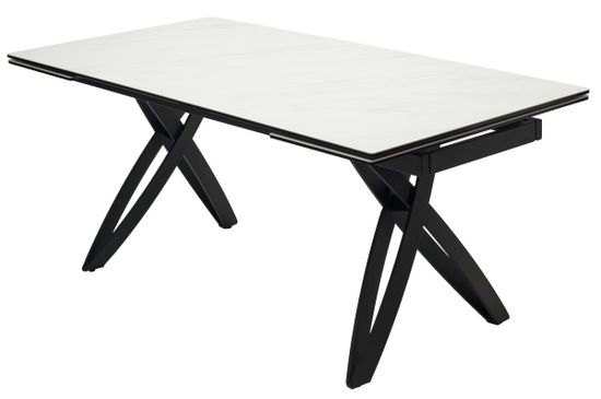 Стол PALERMO 180 KL-99 Белый мрамор матовый, итальянская керамика / черный каркас