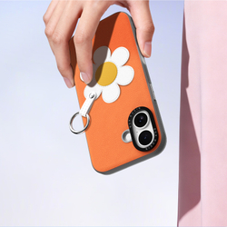 Чехол оранжевого цвета (Daisy Edition) для iPhone 17, серия Luvy Series Case (со съемным ремешком) от Dux Ducis