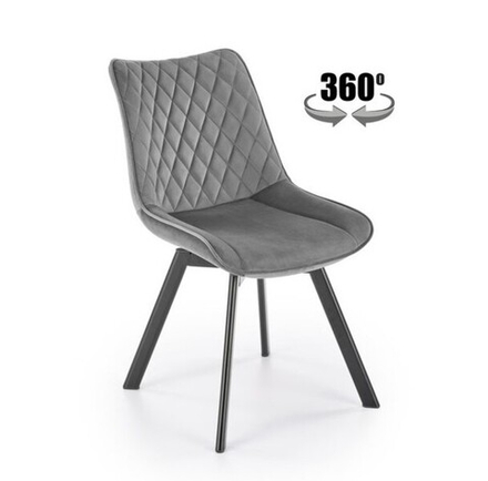 Стул HALMAR K520 темно-серый/черный, поворотный