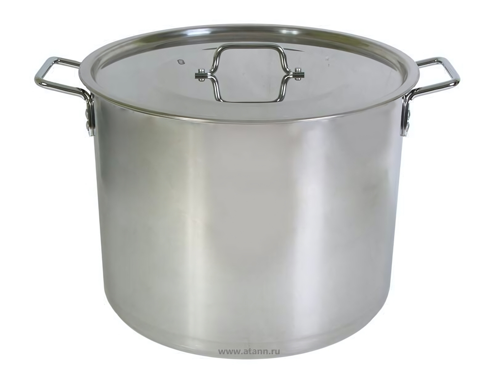 Кастрюля 15л нерж Общепит, d30см, h24,5см, сварной, клепанные ручки