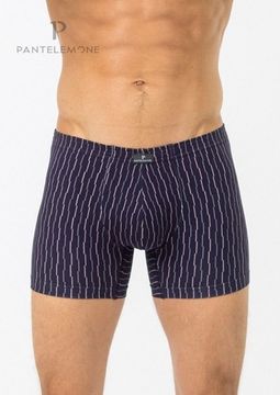 Трусы мужские боксеры удлинённые для больших мужчин Pantelemone PMHLB-1322, полоса темно-синяя
