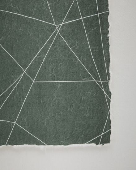 Durkan Абстрактная картина на переработанной бумаге зеленая 100 x 70 см