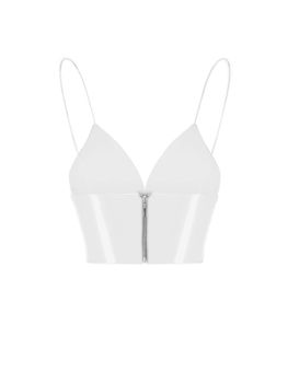 Укороченный топ-бюстье из лаке