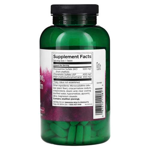 Swanson, глюкозамин, хондроитин и МСМ, 240 таблеток