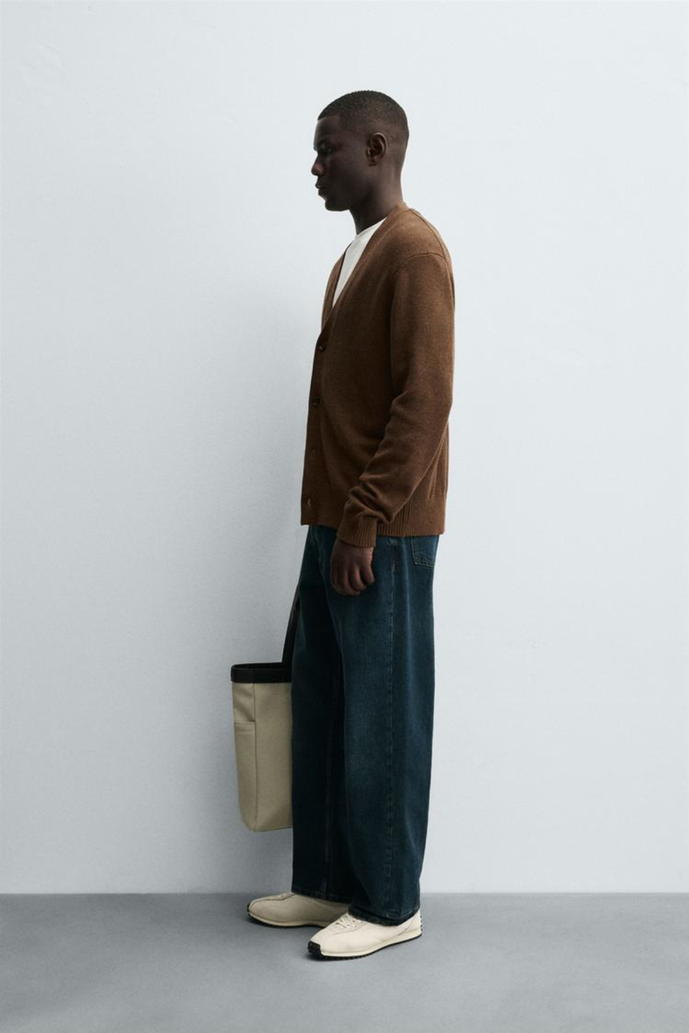 ZARA КАРДИГАН ИЗ ХЛОПКА И КАШЕМИРА, КАРАМЕЛЬНЫЙ