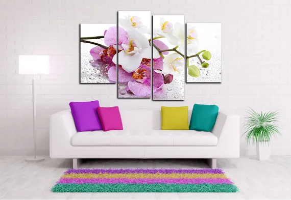 Модульная картина "Мокрая орхидея"