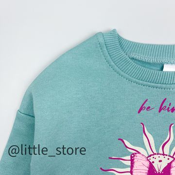 Свитшот из футера с начесом, Светло-бирюзовый