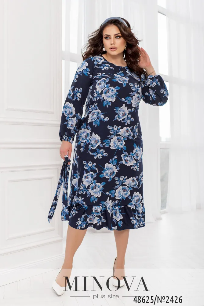Платье 2426-темно-синий Minova